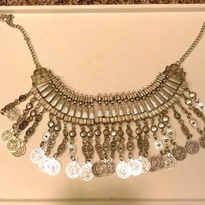 Silver bohemian necklace